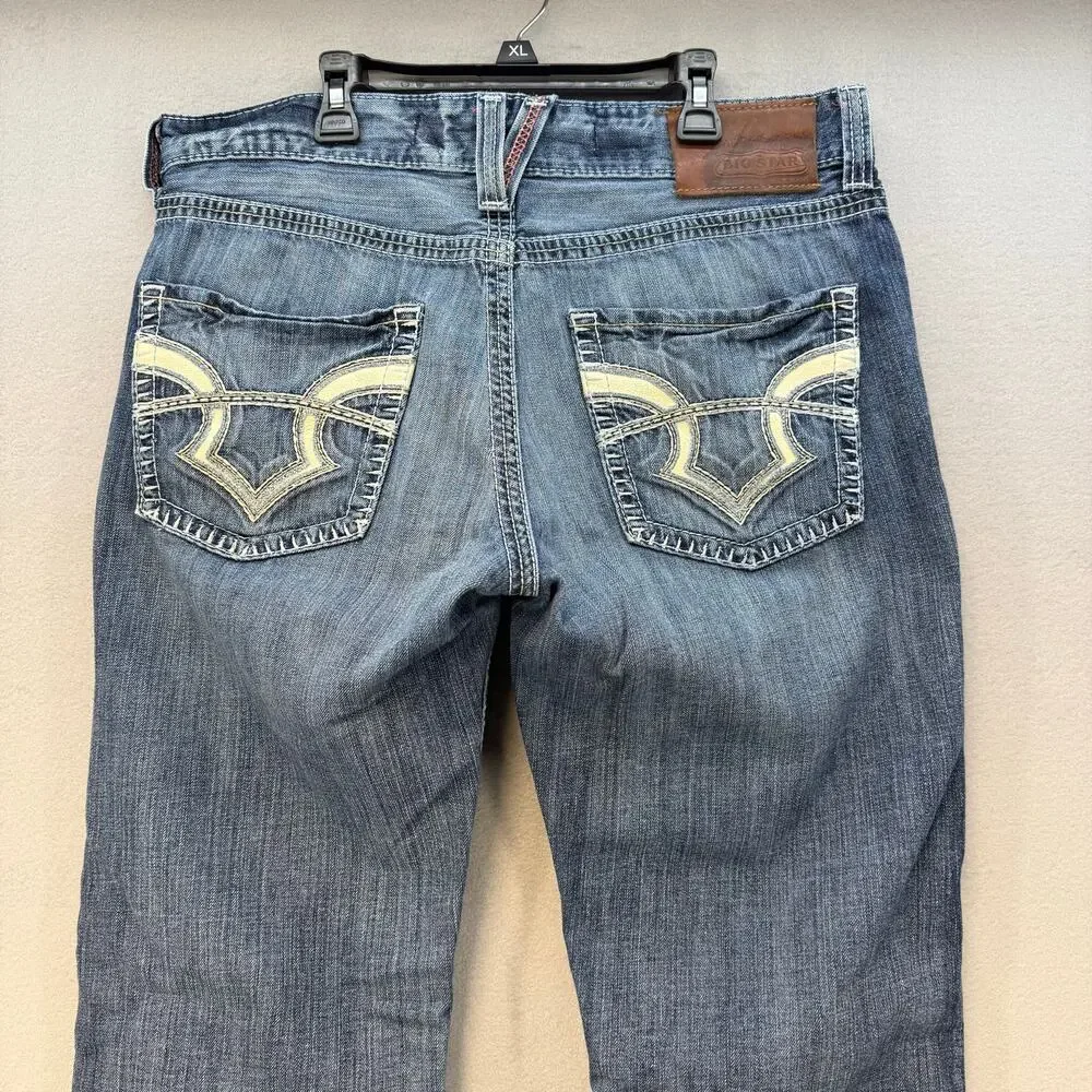 Big Star Men's Jeans 34R Blue Pioneer Regular Bootcut Leg Relaxed Fit Preppy